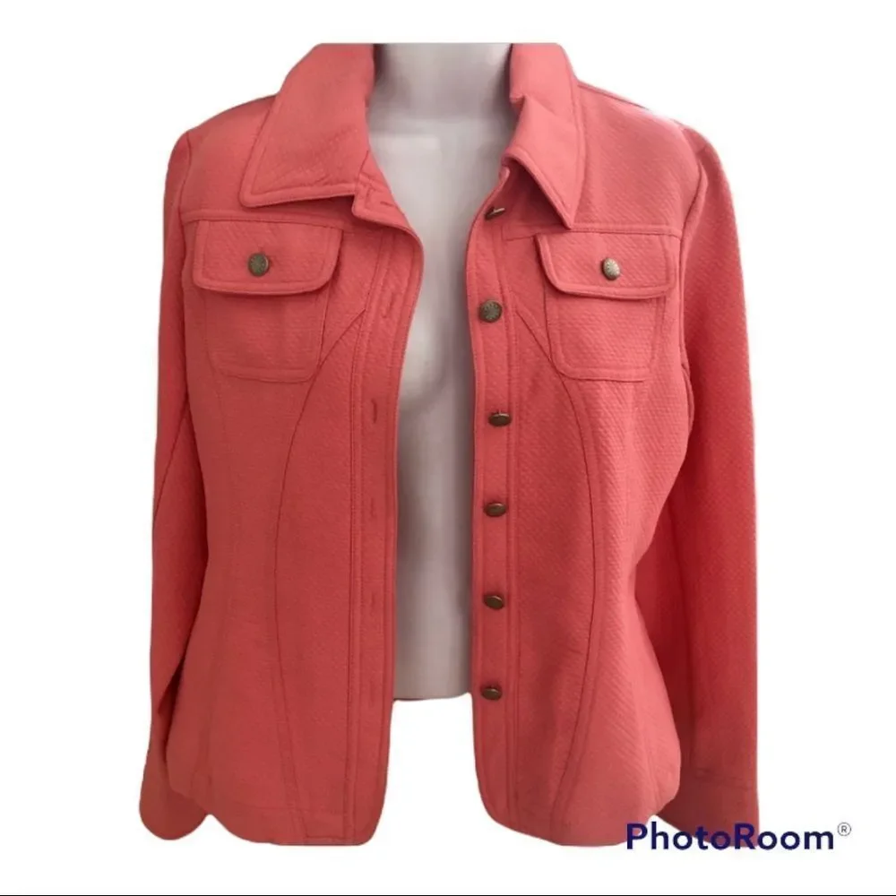 Multiples coral textured classic jacket S